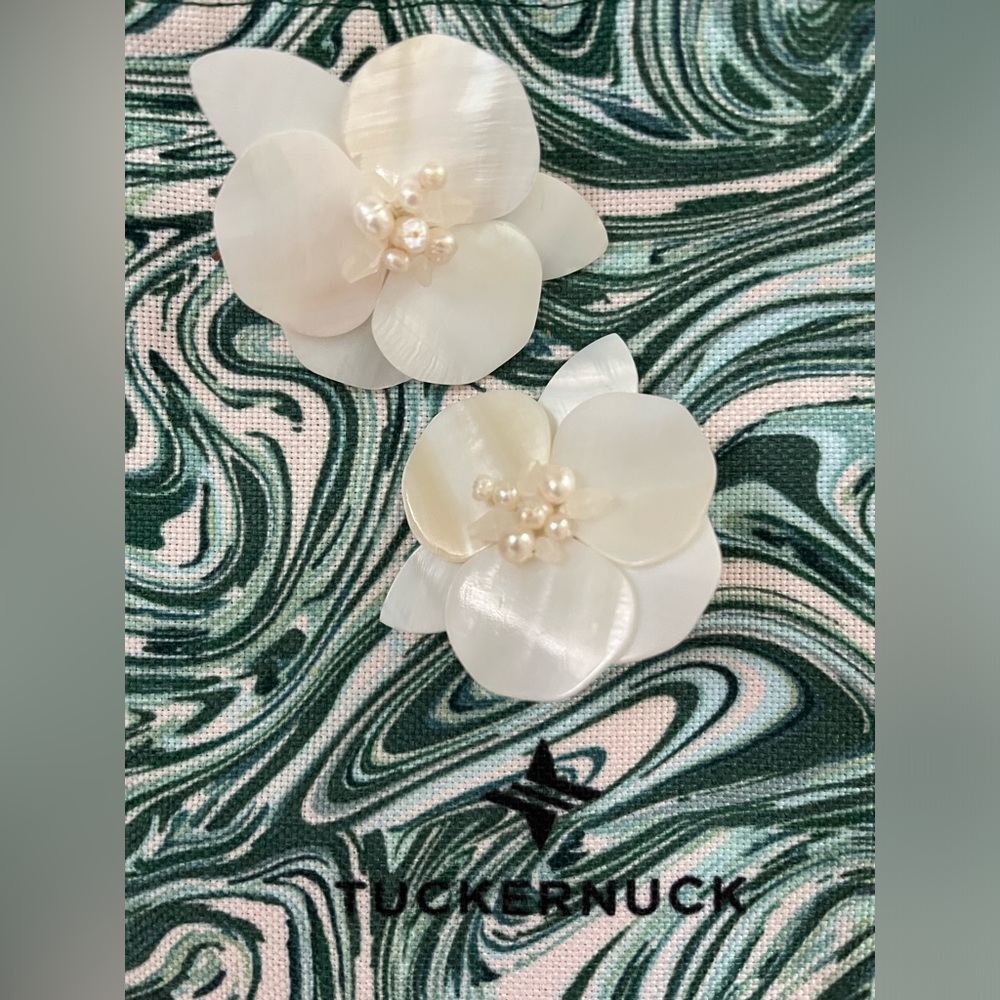 Tuckernuck White Peony Earring